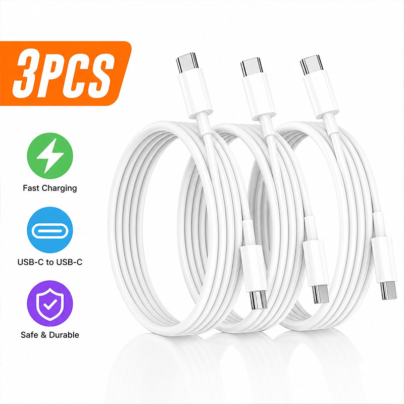 3 pack 3m USB-C to USB-C fast charging cables