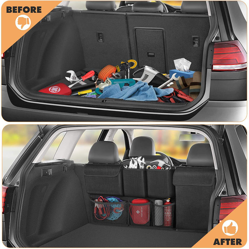 Car boot organiser before and after installation