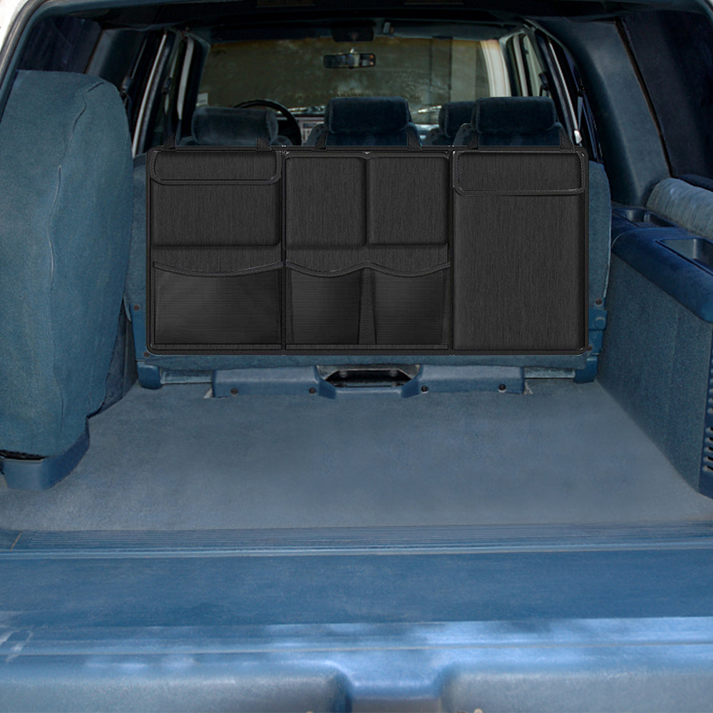 Car boot organiser installed in vehicle